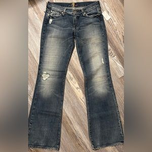 7 For All Mankind VINTAGE NEW Color Havana Flare Jean Sz 30 MINT Made in USA Y2K